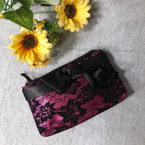 NWT - Fuchsia & Black Lace Mini Bag